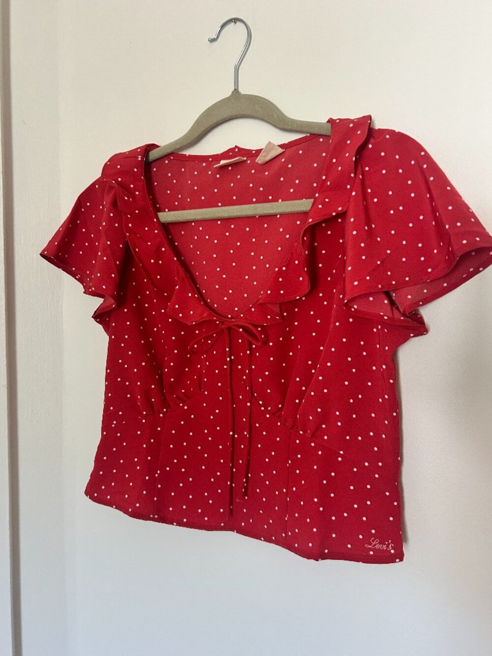Levi's Red Polka Dot Blouse